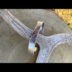 Hand engraved cuff bracelet